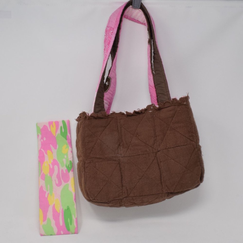 John Deere Handmade Purse Quilt Pink Brown White - Picture 7 of 15